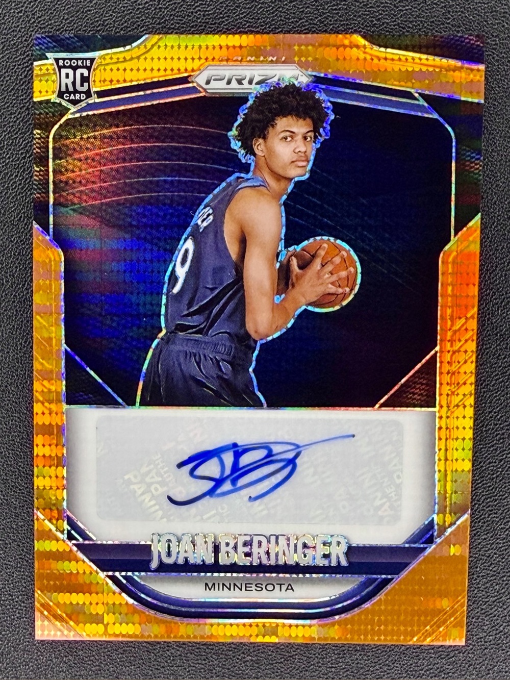 2025-26 Panini Prizm Joan Beringer Rookie RC Auto PA-BER Orange Pulsar Holo /149